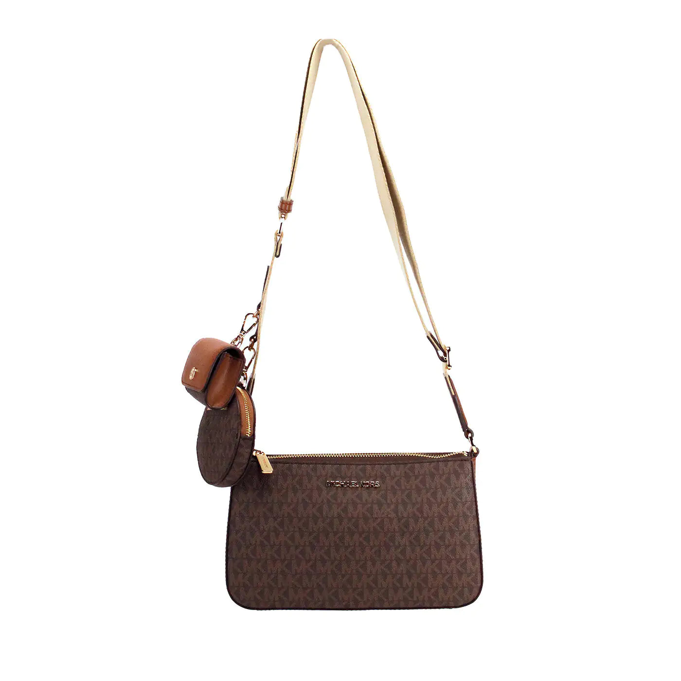 Michael Kors Jet Set Brown PVC Tech Crossbody Bag by Anti Spier