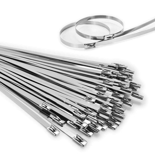 Chain Link fence Ties 100pcs Multi-Purpose Self-Locking Metal Zip Ties Stainless Steel Zip Ties 11.8inch Suitable for Machinery Exhaust Wrap Farms Pipes Roofs Cables and Outdoor Fence by Anti Spier