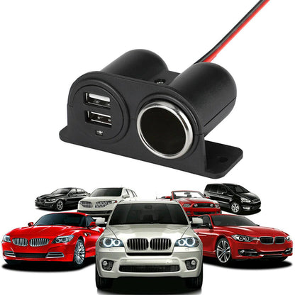 Car Cigarette Lighter Socket Splitter Dual USB Charger Power Adapter Outlet 12V by Anti Spier