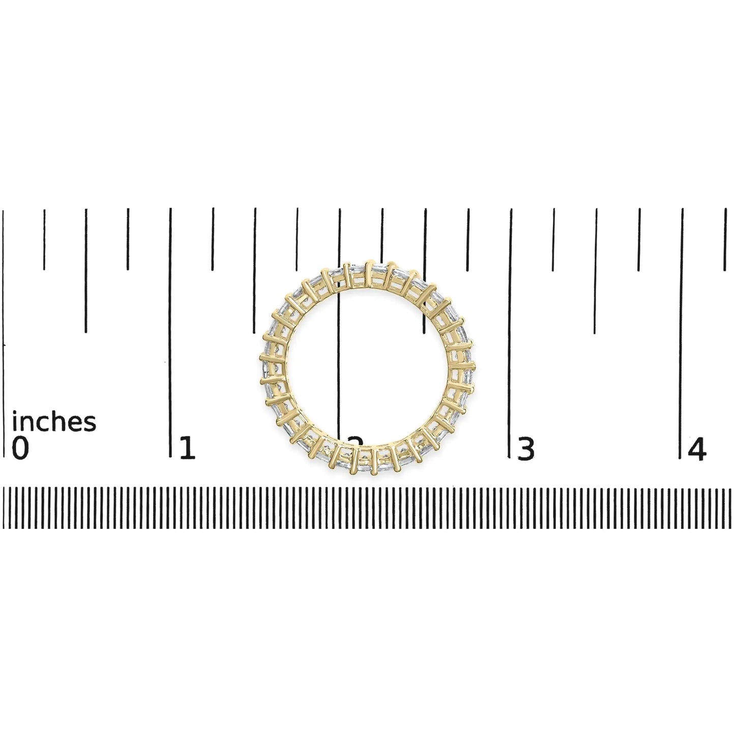 14K Yellow Gold 2.00 Cttw Shared Prong Set Princess Cut Diamond Eternity Band Ring (J-K Color, SI1-SI2 Clarity) - Ring Size 7 by Anti Spier