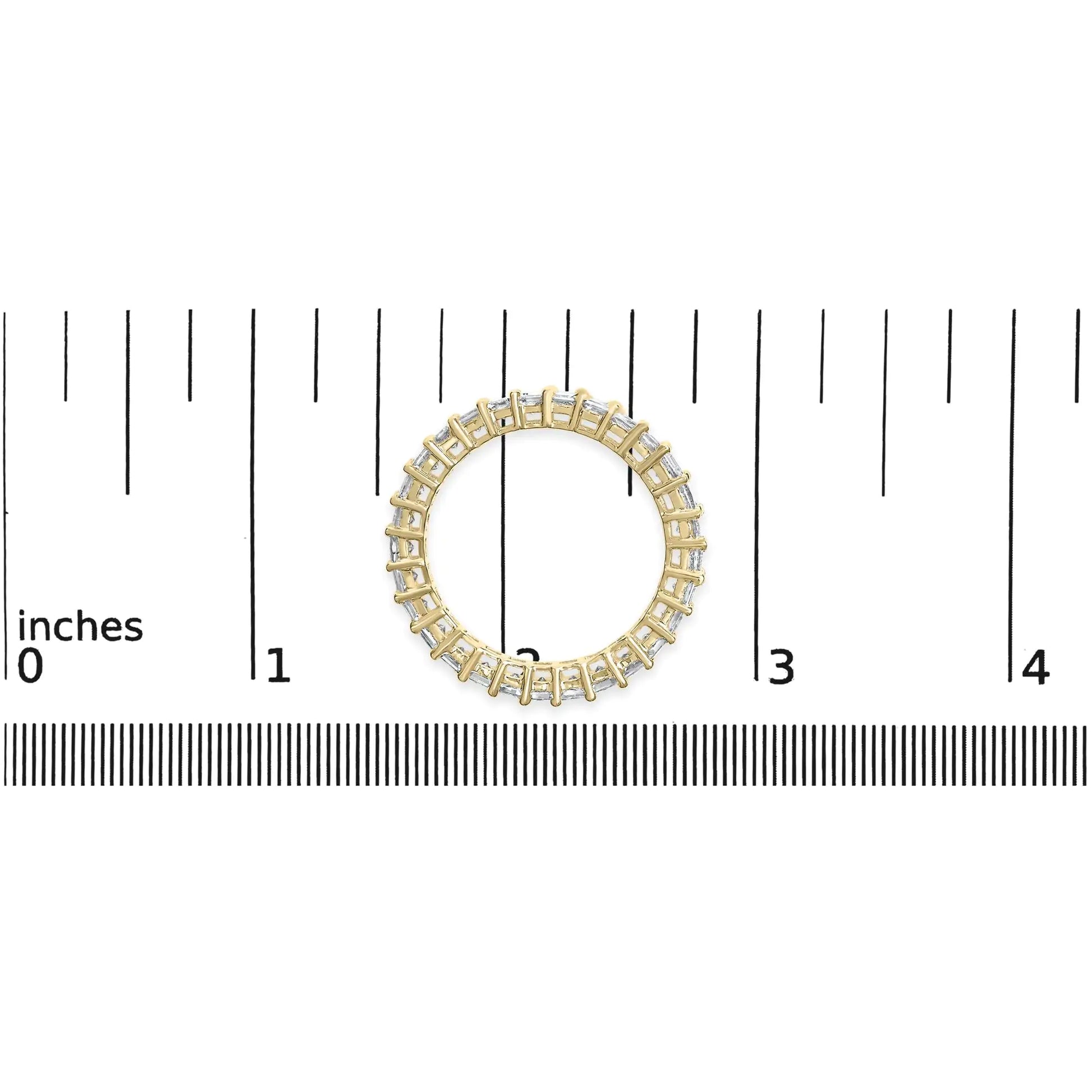14K Yellow Gold 2.00 Cttw Shared Prong Set Princess Cut Diamond Eternity Band Ring (J-K Color, SI1-SI2 Clarity) - Ring Size 7 by Anti Spier