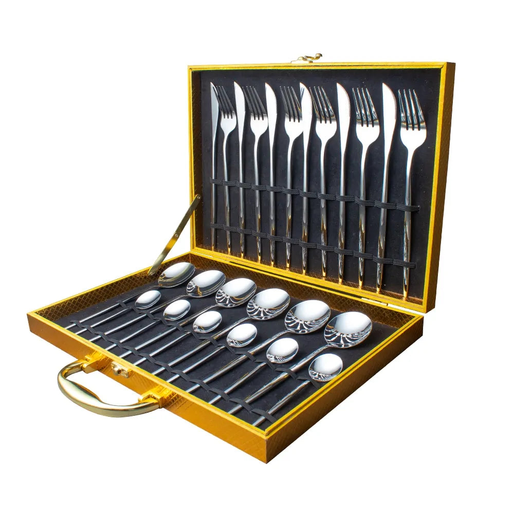 24 Pieces Luxury Cutlery Set by Anti Spier
