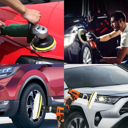 5PCS 6" Buffing Polishing Pad Wool Wheel Mop Kit For Car Polisher Drill Adapter by Anti Spier