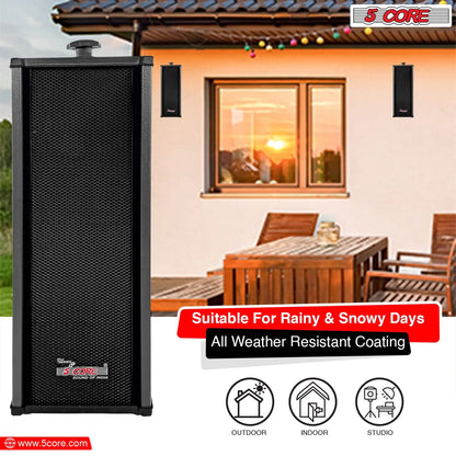 5Core Outdoor Speakers Stereo In Wall 100W Peak Passive Home Audio System by Anti Spier