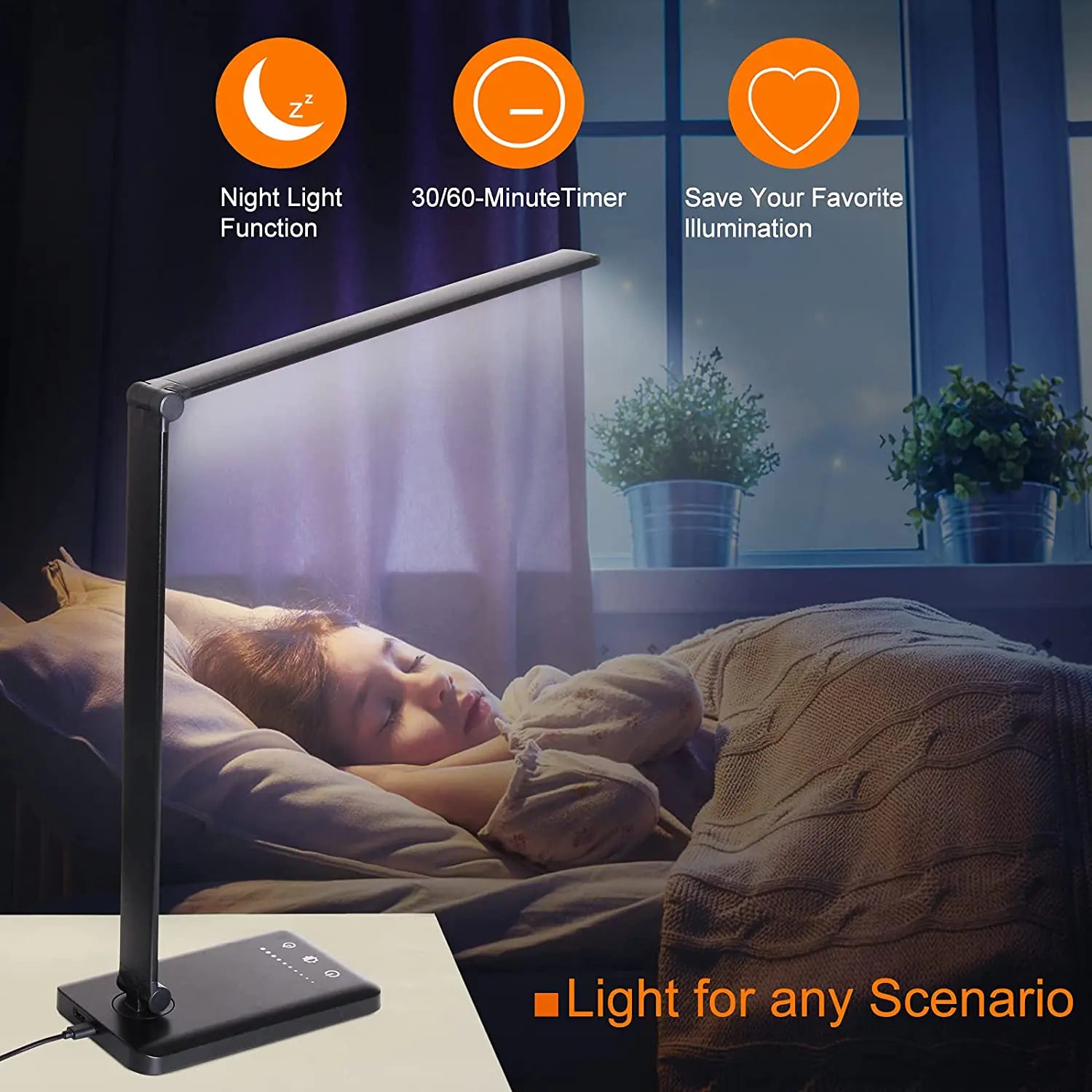 5 Lighting Mode LED Desk Lamp + Wireless Phone Charger by Anti Spier