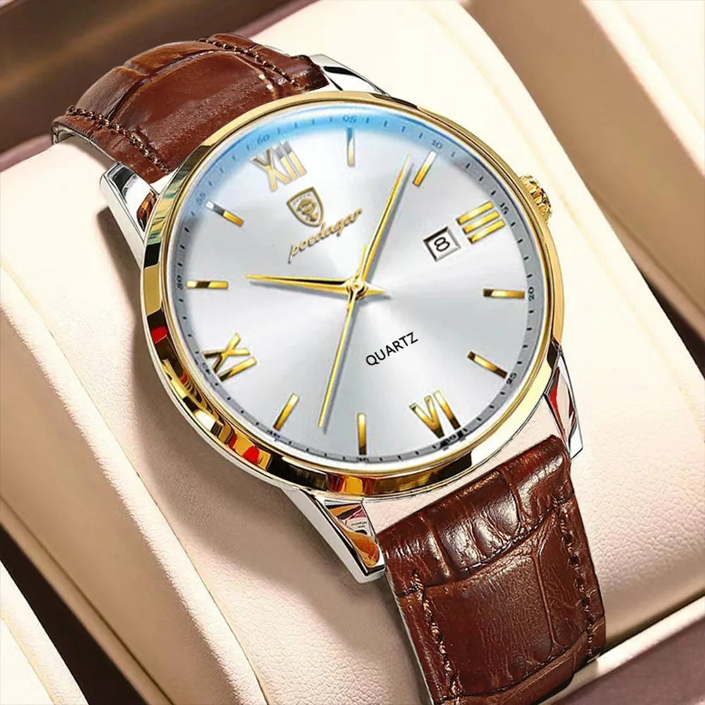 Leather Men Quartz Luxury Watches by Anti Spier