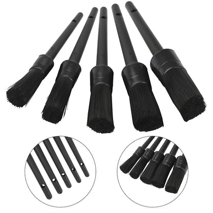 5PC Car Detailing Brush Kit Boar Hair Vehicle Auto Interior For Wheel Clean Sets by Anti Spier
