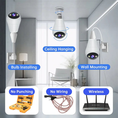 WiFi Bulb Camera with Night Vision by Anti Spier