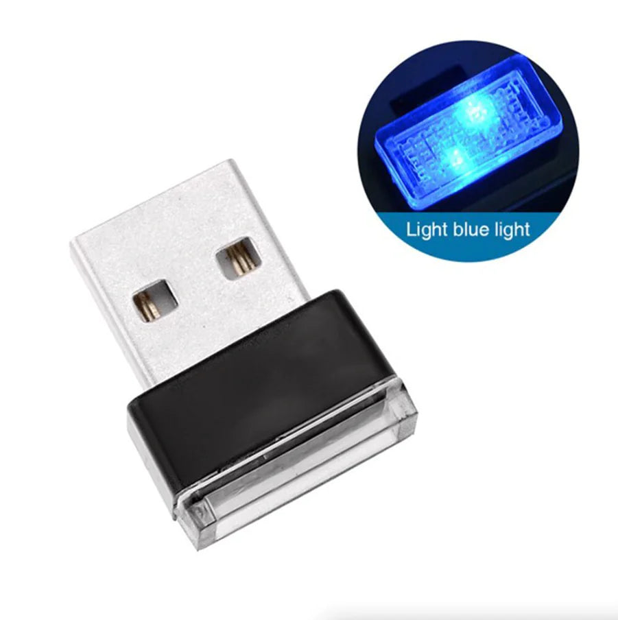 3x Mini Blue LED USB Car Interior Light Neon Atmosphere Ambient Lamp Accessories by Anti Spier