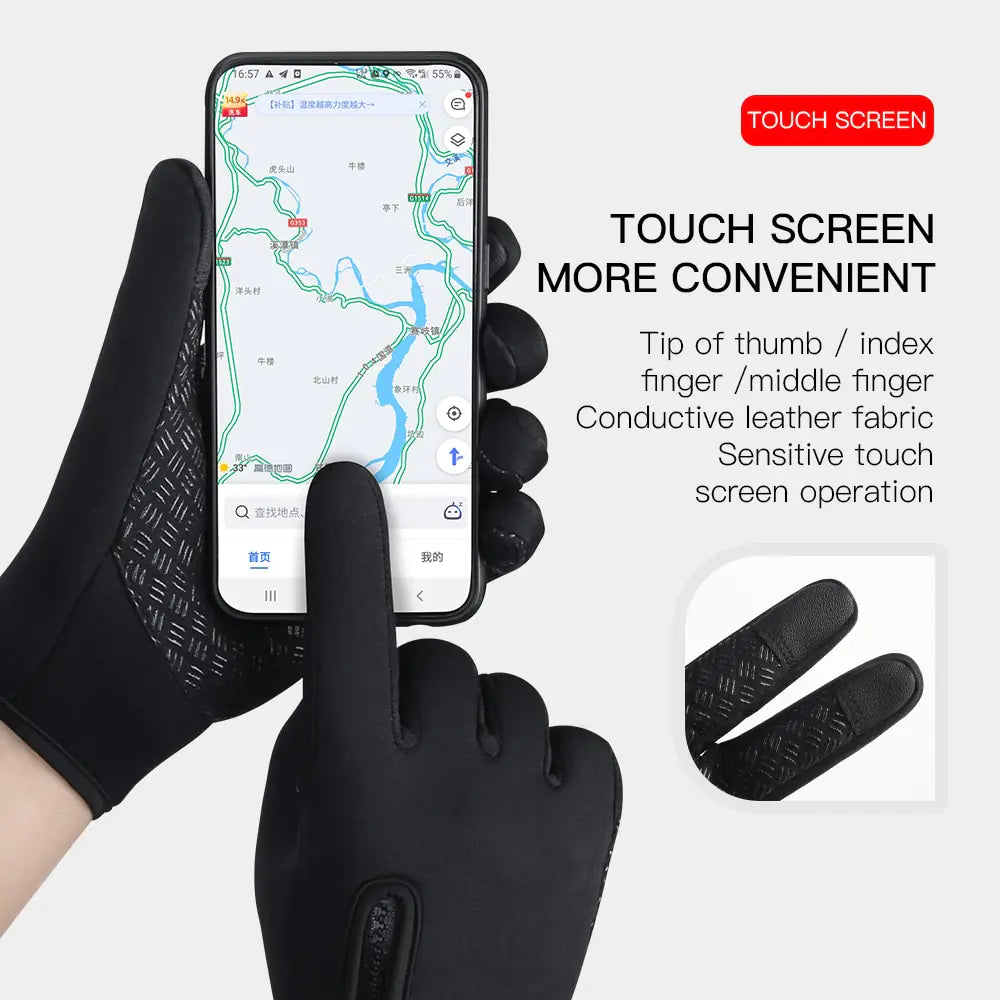 Unisex Touchscreen Thermal Full Finger Gloves by Anti Spier