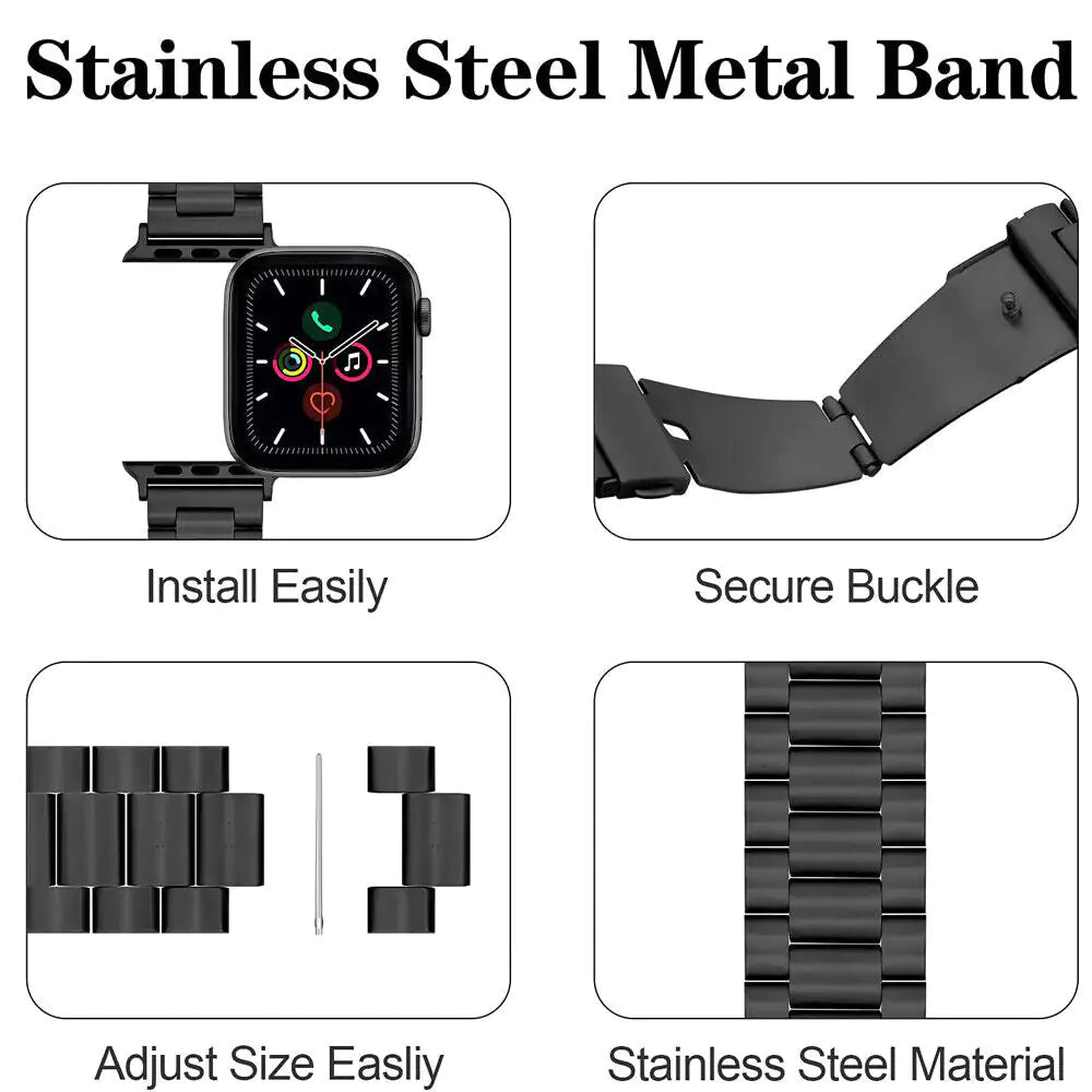 Stainless Steel For Apple Watch iWatch Band 8 7 6 5 4 3 2 SE 38/41/40/42/44/45mm by Anti Spier