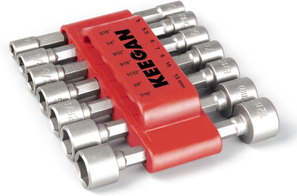 14 PCS Power Nut Driver Bit Set Quick Change MM & SAE Impact 1/4" Hex Shank USA by Anti Spier