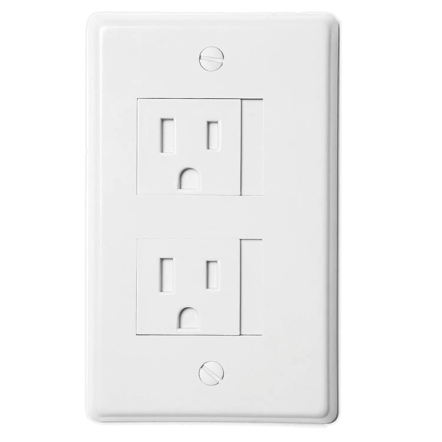 Safe Plate Electrical Outlet Covers Decora White (2 Screws) by Anti Spier