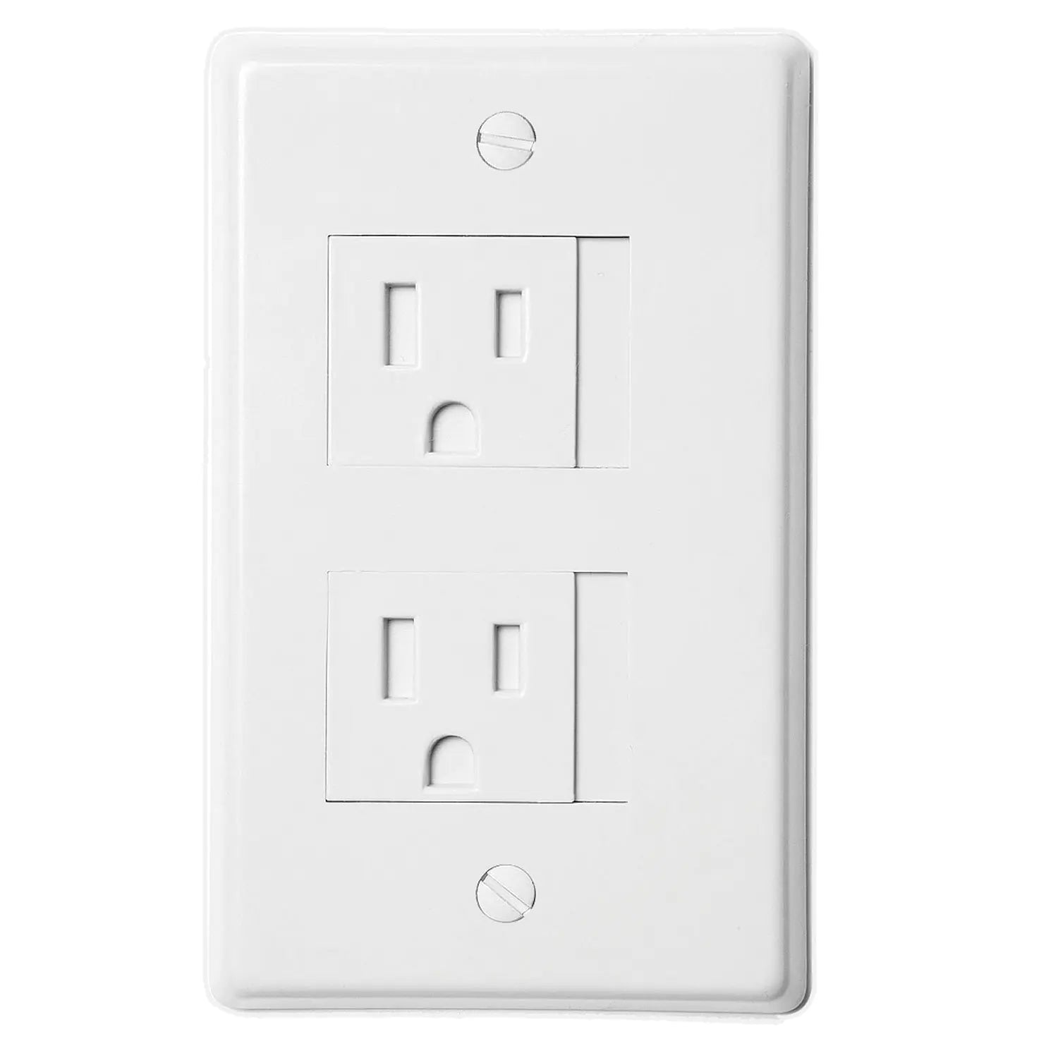 Safe Plate Electrical Outlet Covers Decora White (2 Screws) by Anti Spier