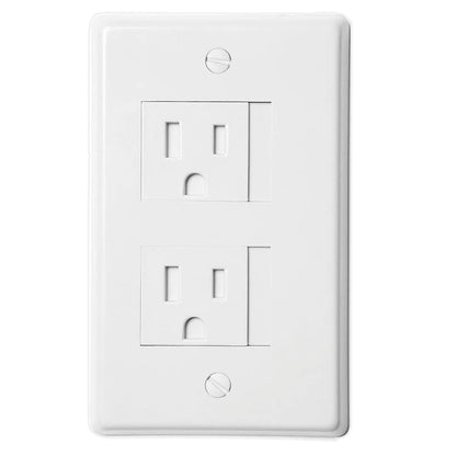 Safe Plate Electrical Outlet Covers Decora White (2 Screws) by Anti Spier