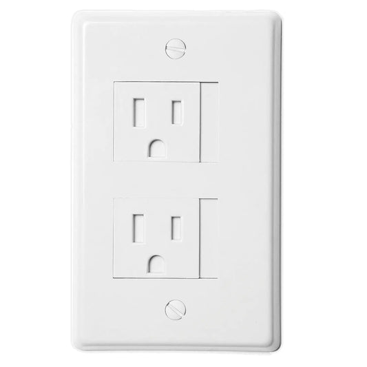 Safe Plate Electrical Outlet Covers Decora White (2 Screws) by Anti Spier