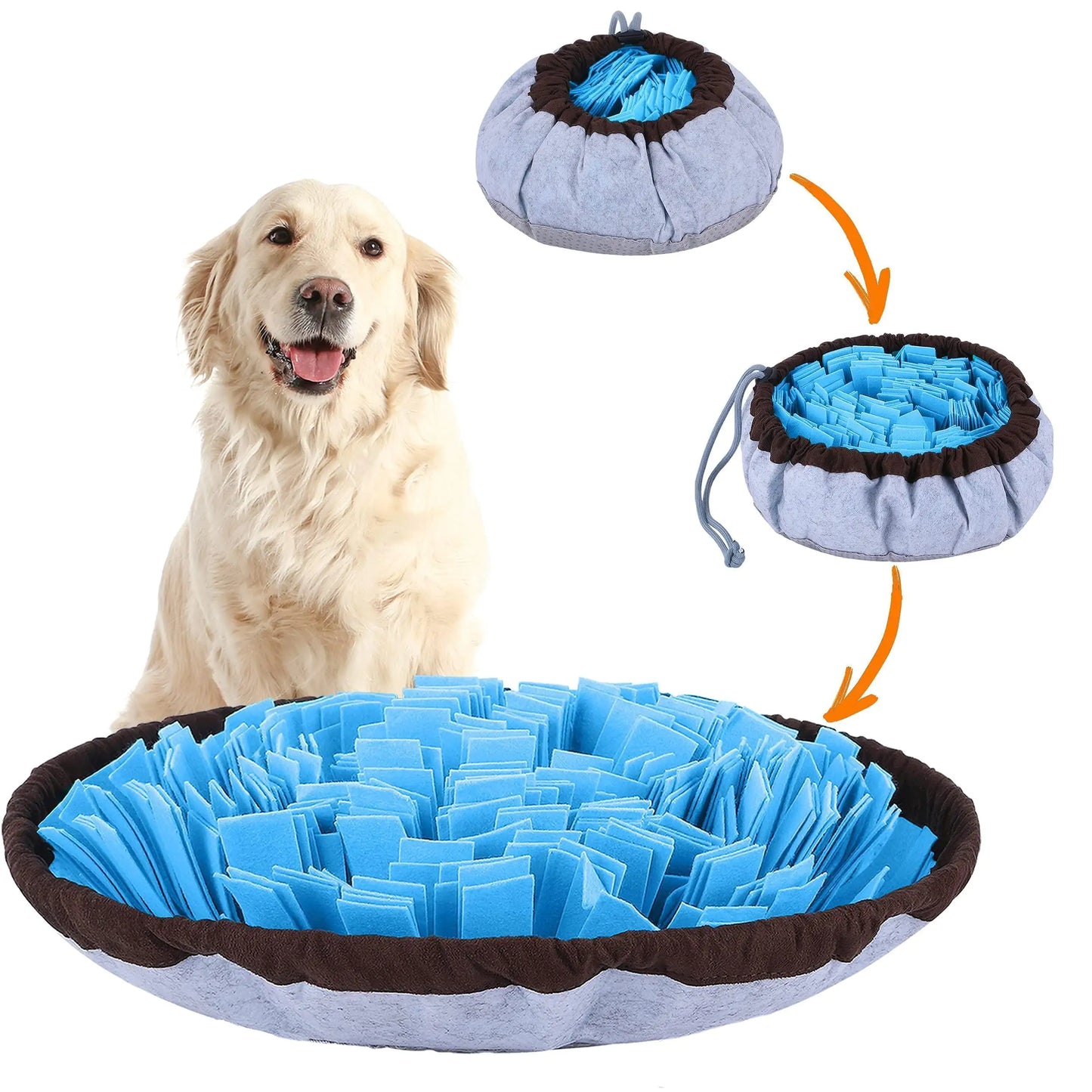 Adjustable Snuffle Foraging Mat Dog Mental Puzzle Interactive Toys Stress Relief by Anti Spier