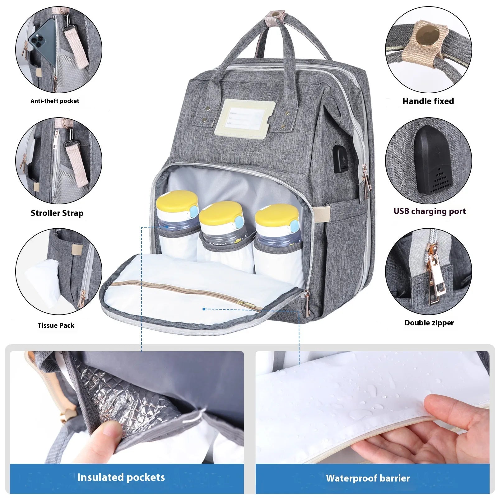 Large Multifunctional Mummy Backpack by Anti Spier