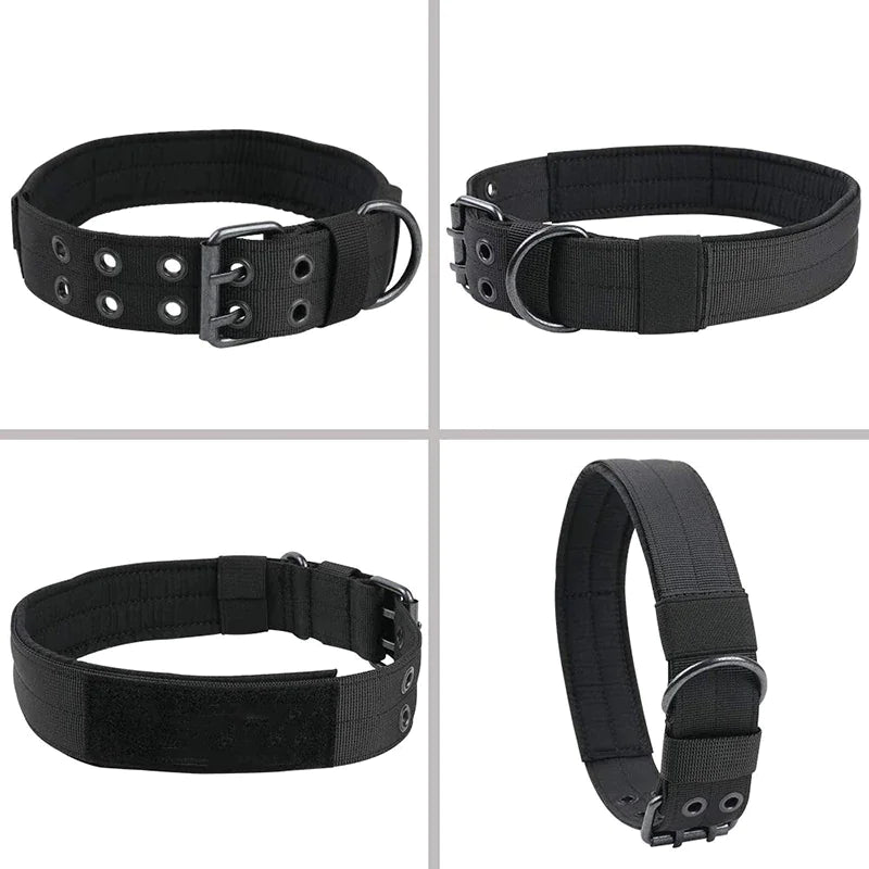 2" Wide Tactical Heavy Duty Nylon Large Dog Collar K9 Military With Metal Buckle by Anti Spier