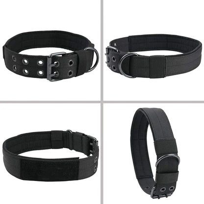 2" Wide Tactical Heavy Duty Nylon Large Dog Collar K9 Military With Metal Buckle by Anti Spier