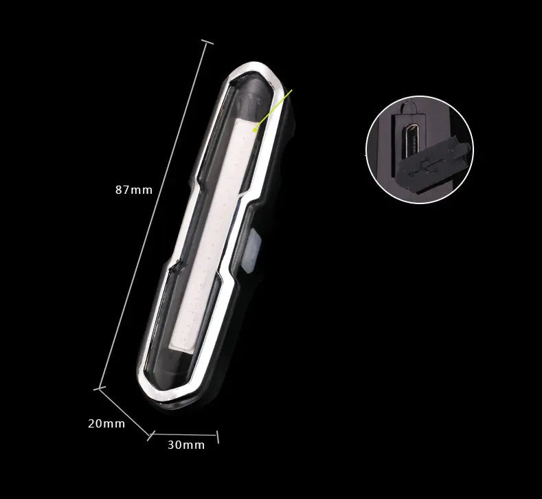USB Rechargeable Bicycle Tail Light for Night Riding by Anti Spier