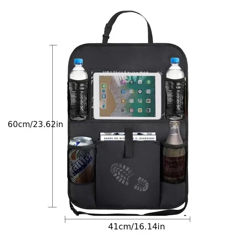 Car Seatback Organizer with Cup Holder - Travel Accessory by Anti Spier