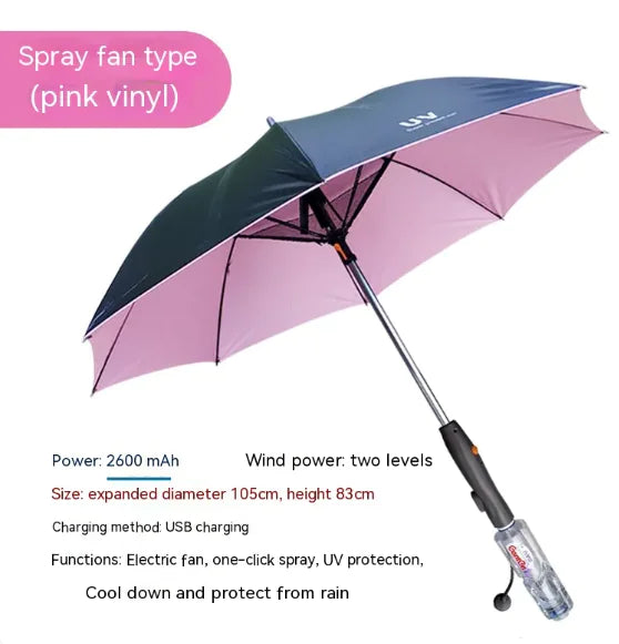 Cooling Spray Sun Umbrella With Fan And Sprinkler by Anti Spier