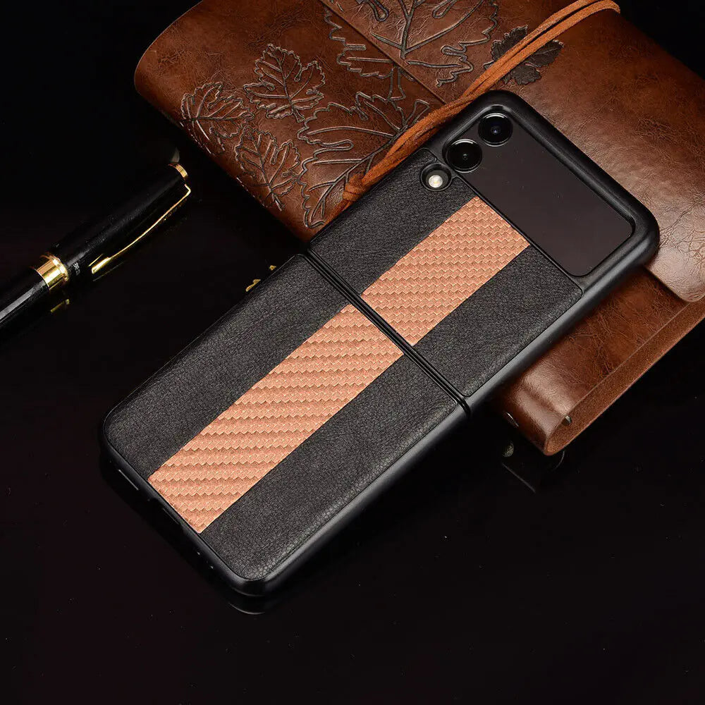 For Samsung Galaxy Z Flip 3 5G Slim Folding Leather Shockproof Phone Case Cover by Anti Spier