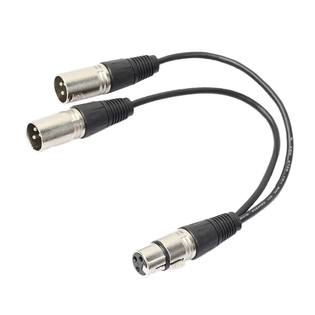3Pin XLR Female Jack To Dual 2 Male Plug Y Splitter Cable Adapter Microphone USA by Anti Spier