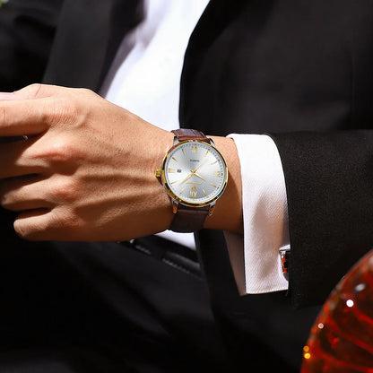 Leather Men Quartz Luxury Watches by Anti Spier