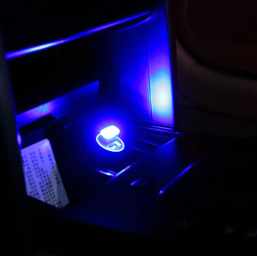 3x Mini Blue LED USB Car Interior Light Neon Atmosphere Ambient Lamp Accessories by Anti Spier