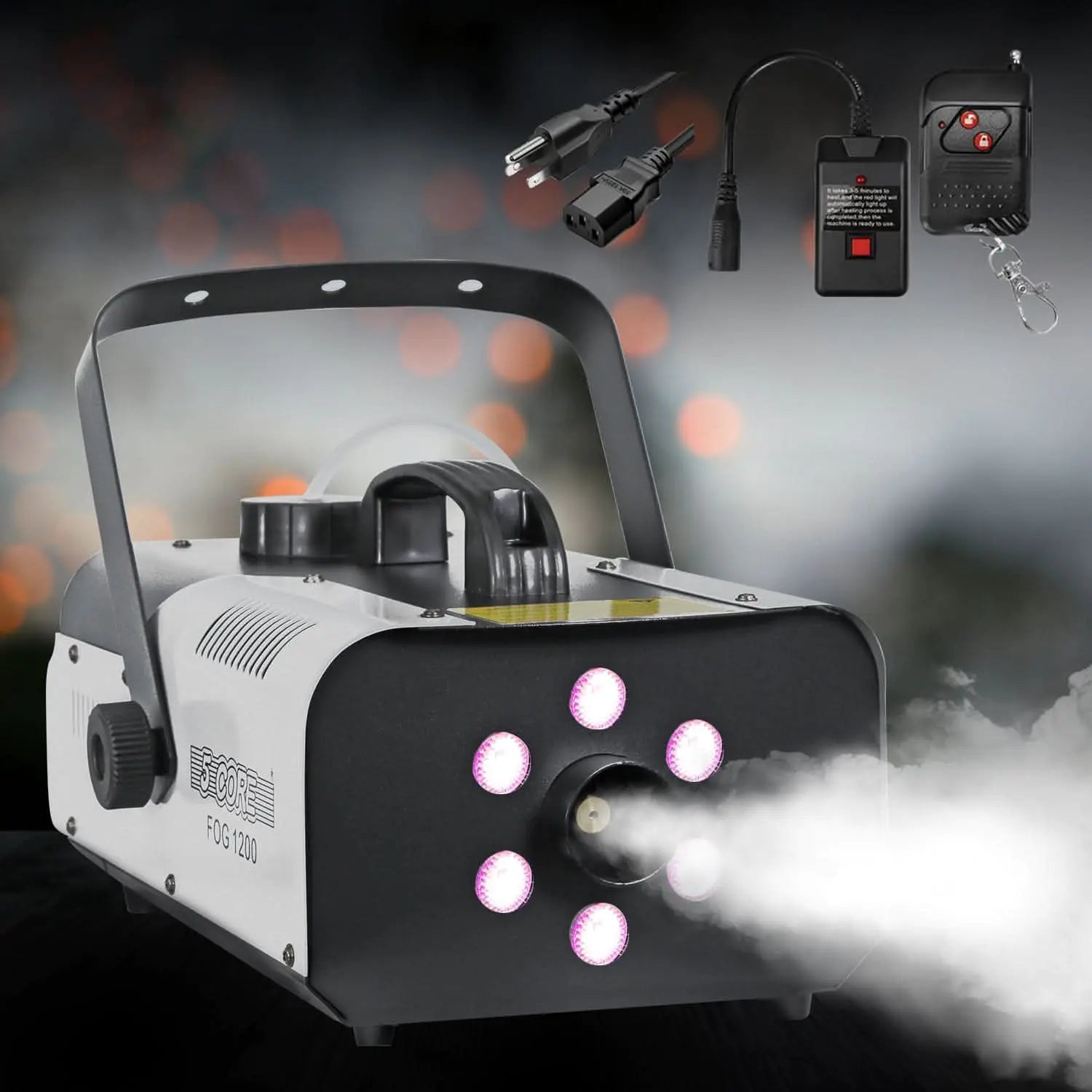 5Core Fog Smoke Machine 1200W Low Lying Indoor Outdoor 1L Fog Maker with LED Lights by Anti Spier