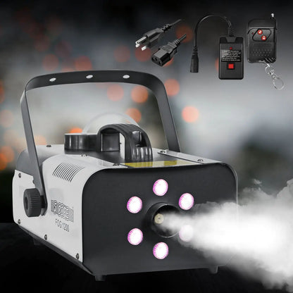 5Core Fog Smoke Machine 1200W Low Lying Indoor Outdoor 1L Fog Maker with LED Lights by Anti Spier