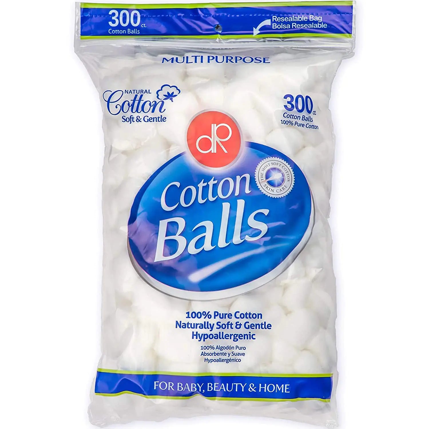 DecorRack 300 Small Cotton Balls for Make-Up, Nail Polish Removal, Pet Care, Applying Oil Lotion or Powder, Made from 100% Pure & Natural Cotton, Soft and Absorbent for Household Needs (300 Count) 300 Count by Anti Spier