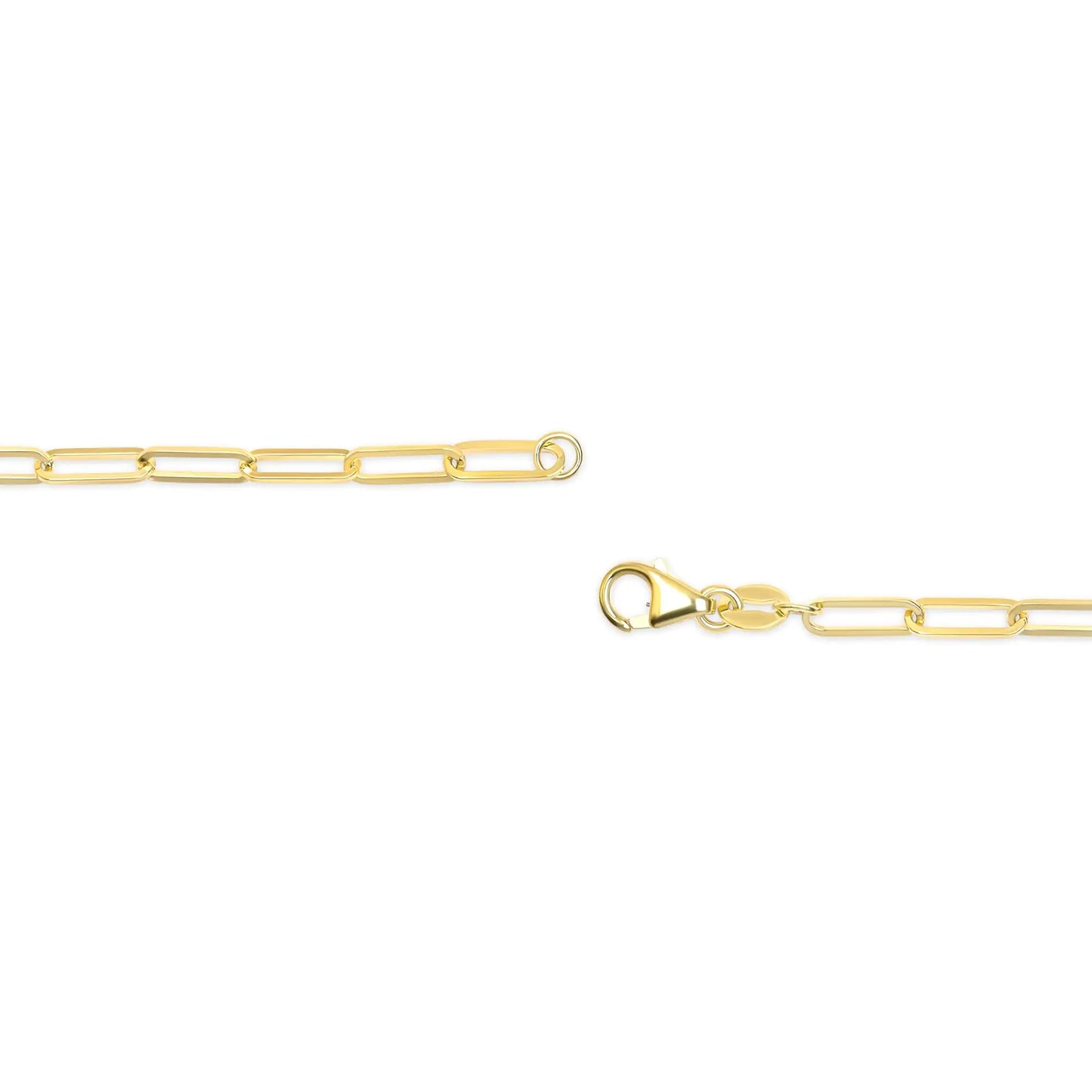 Unisex Solid 14K Gold 2.5mm Paperclip Chain Necklace by Anti Spier