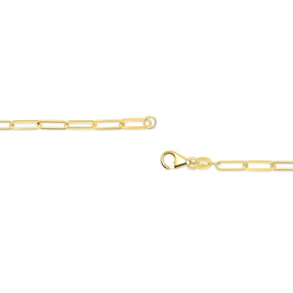 Unisex Solid 14K Gold 2.5mm Paperclip Chain Necklace by Anti Spier