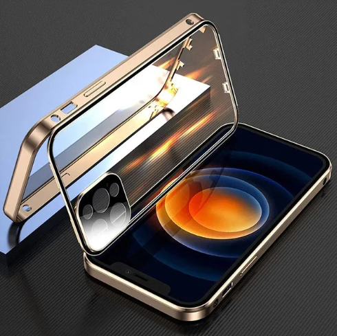 Double Sided Glass Snap Lock Case For iPhones by Anti Spier