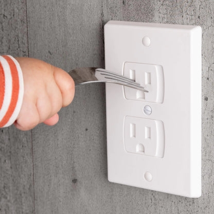 4-Pack Self-Closing Outlet Covers Baby Proofing - for Standard Single Screw & Decorator 2-Screw Outlets - Child Proof Sliding Outlet Covers by Anti Spier