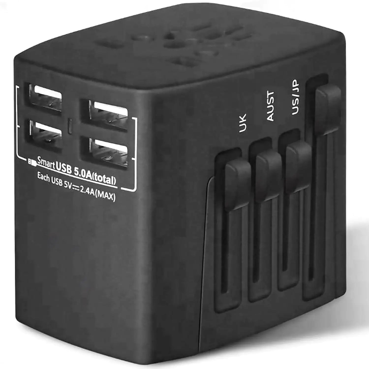 Universal Travel Adapter International Power Adapters 3 Pack Multicharger Plug w 4 USB Ports by Anti Spier