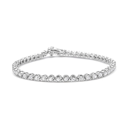 14K White Gold 5.0 Cttw Diamond" Classic Tennis Bracelet for Women (H-I Color, SI1-SI2 Clarity) - 7" Inches by Anti Spier