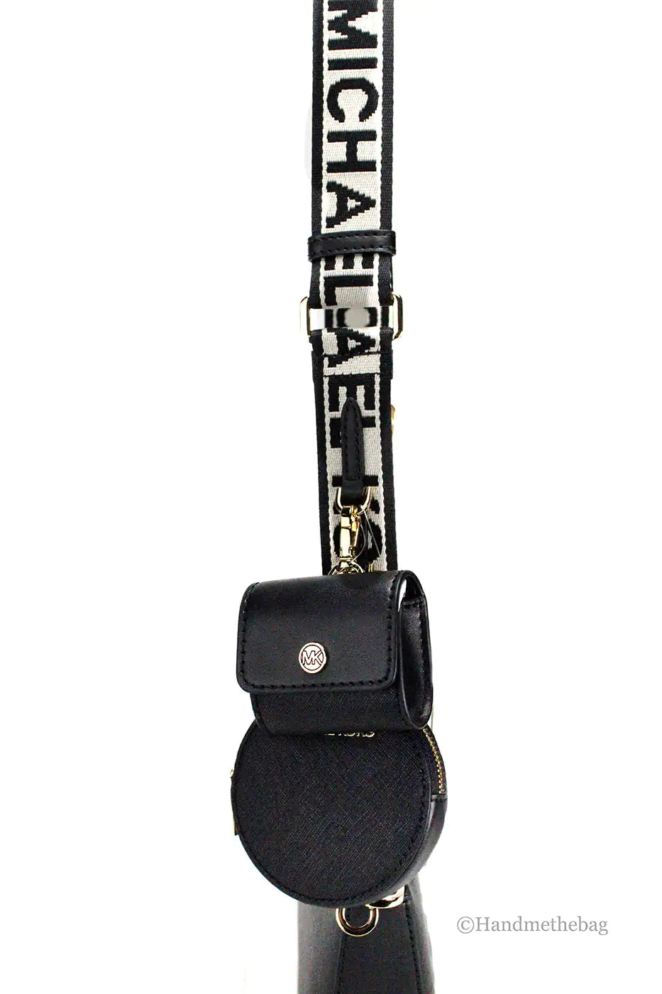 Michael Kors Jet Set Black Leather Tech Crossbody Bag by Anti Spier
