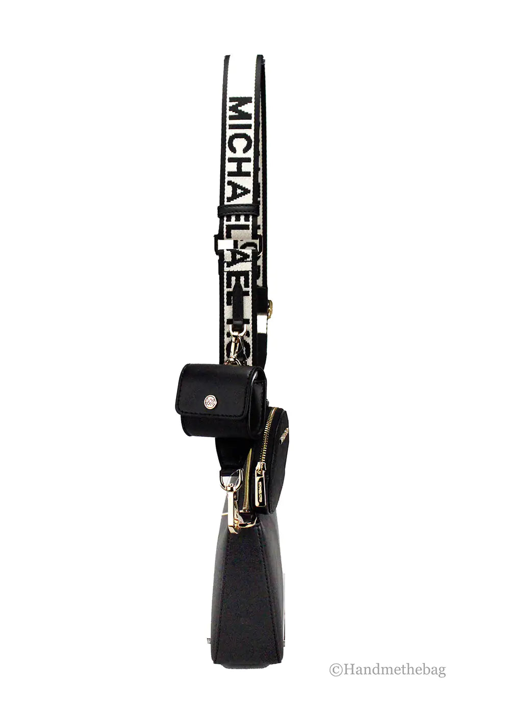 Michael Kors Jet Set Black Leather Tech Crossbody Bag by Anti Spier