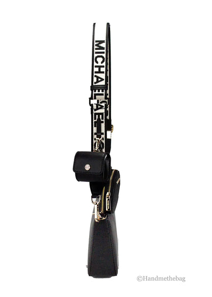 Michael Kors Jet Set Black Leather Tech Crossbody Bag by Anti Spier