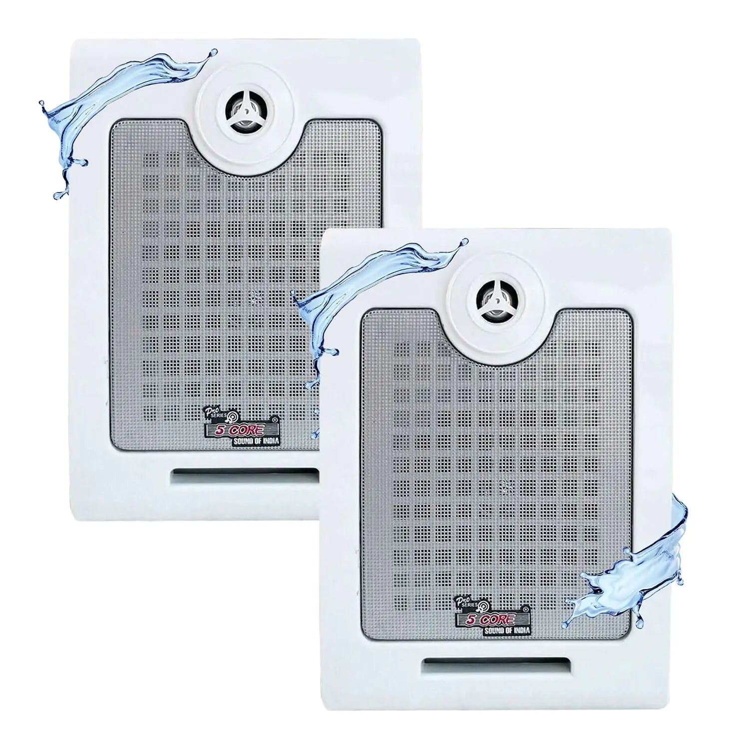 5Core Outdoor Speakers Stereo In Wall 500W Peak Passive Home Audio System by Anti Spier