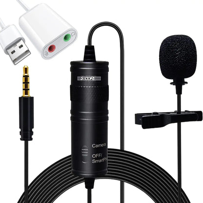 5Core Lavalier Microphone Clip On Professional Grade 3.5mm Lapel Mic Omnidirectional Lav Mic by Anti Spier