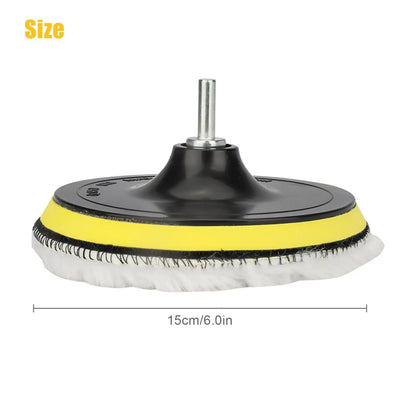 5PCS 6" Buffing Polishing Pad Wool Wheel Mop Kit For Car Polisher Drill Adapter by Anti Spier