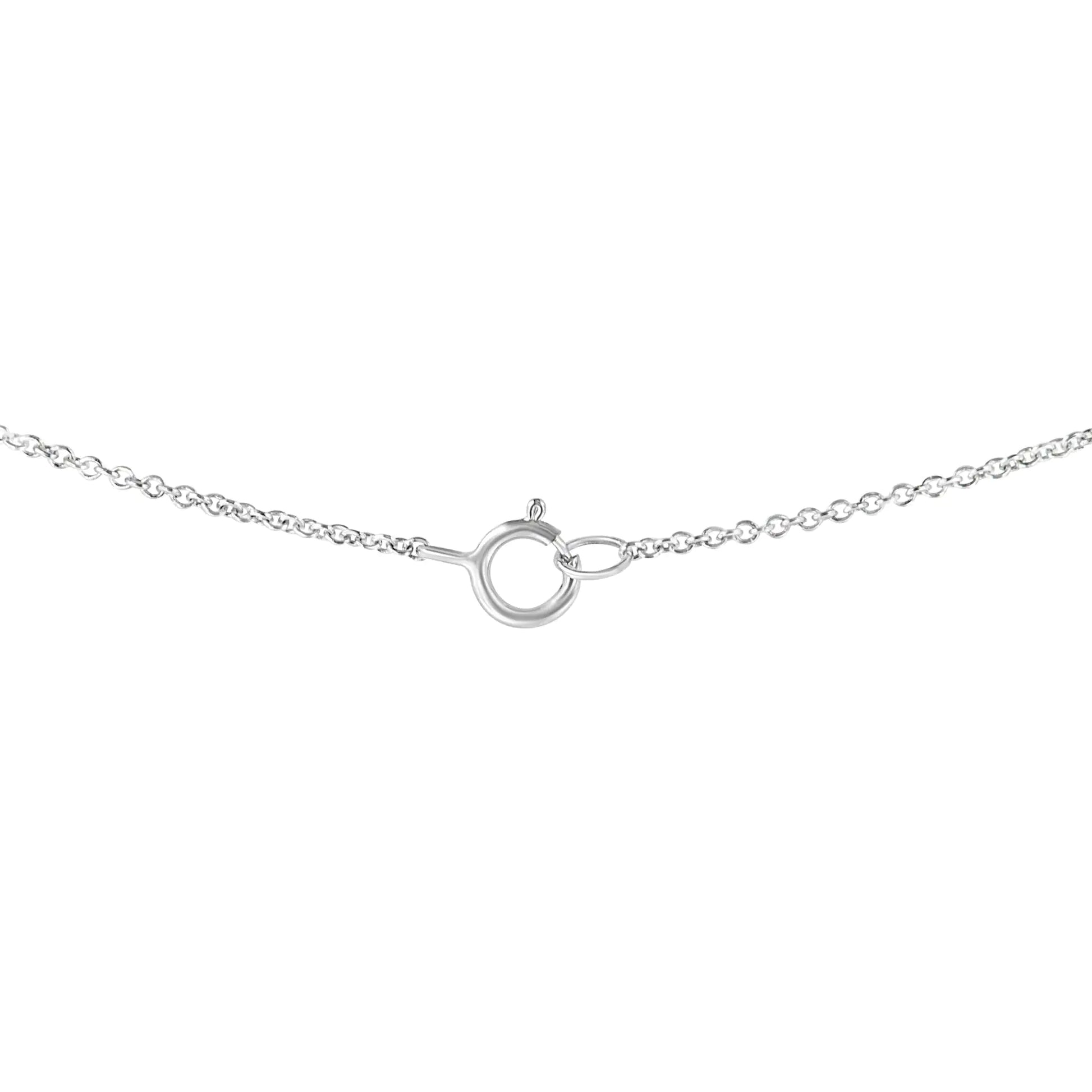 14k White Gold 1/4 Cttw Lab Grown Heart Shape Diamond Solitaire 18" Pendant Necklace (E-F Color, SI1-SI2 Clarity) by Anti Spier