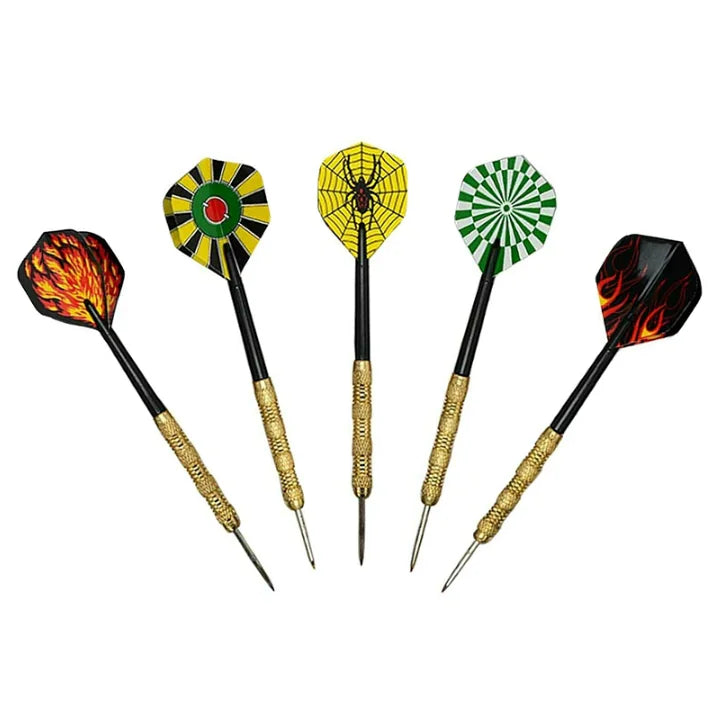 5 Sets (15Pcs) Steel Tip Professional Darts Set Darts Slim Barrel Dart Flights by Anti Spier