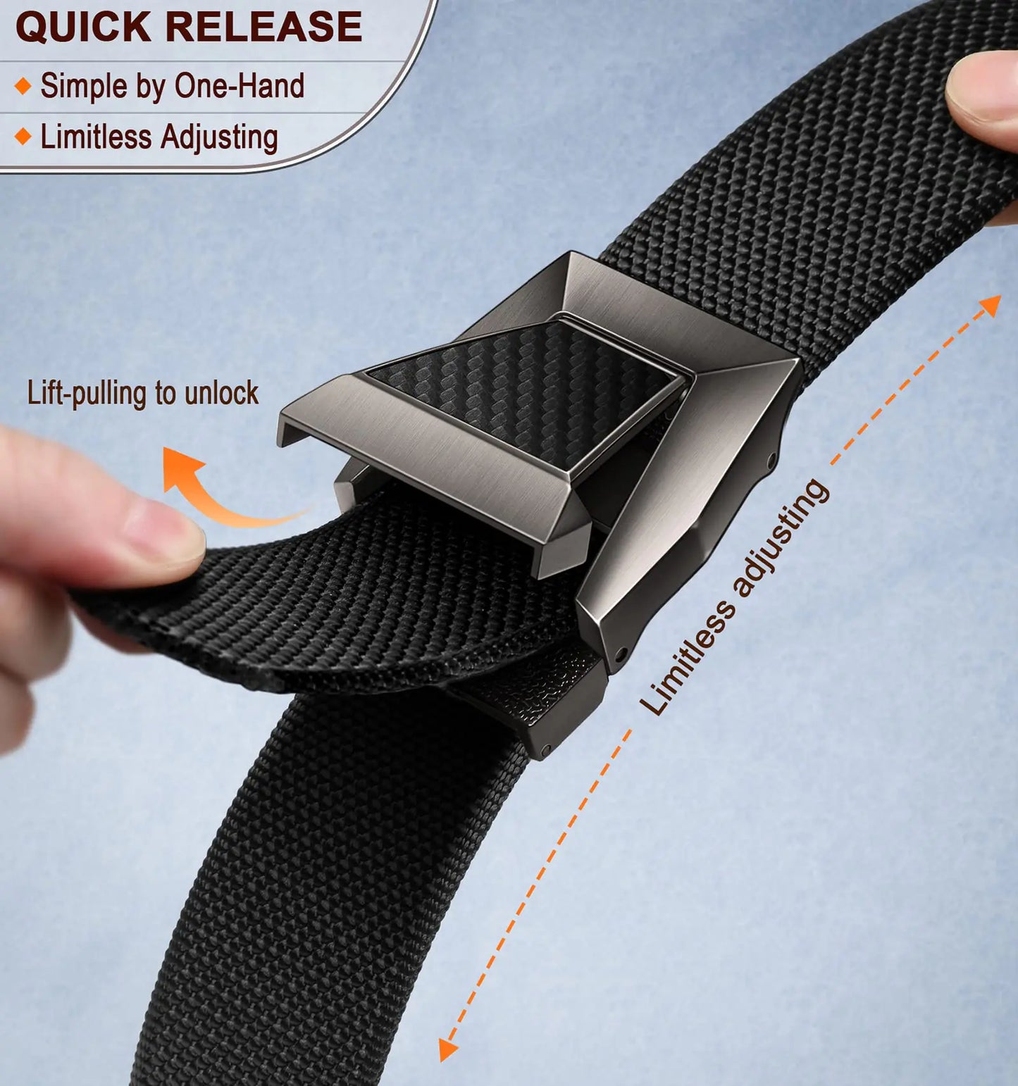 BULLIANT Tactical Belt for Men, Men Stretch Nylon Web Gift Belt 1.5"-Hiking Rigger Military Work-Quick Release Black2972 34"-38"Waist Adjustable by Anti Spier