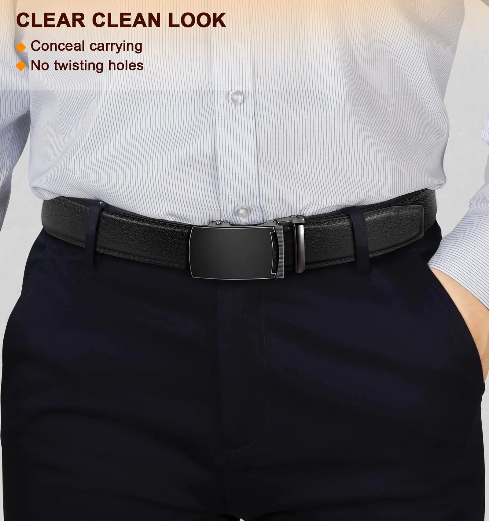 BULLIANT Men's Belt,Slide Ratchet Belt For Gift Men Dress Pant Shirt Oxfords,Trim To Fit Black847 44"-52"Waist Adjustable by Anti Spier